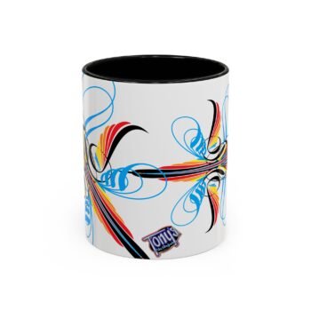 Accent Coffee Mug with Automotive Pinstripe “Scroll Pinstriping” (11/15 oz)