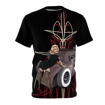 Pinup Girl Hot Rod Tee — Retro Pinstripe Kustom Kulture T-Shirt