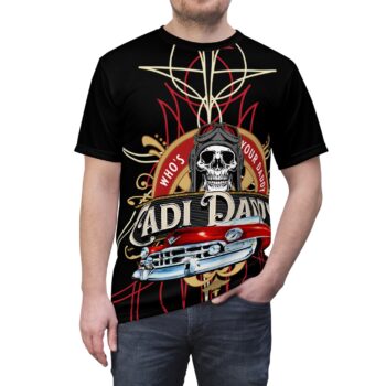 Cadi Daddy Retro Skull pinstriping & Classic Car Tee