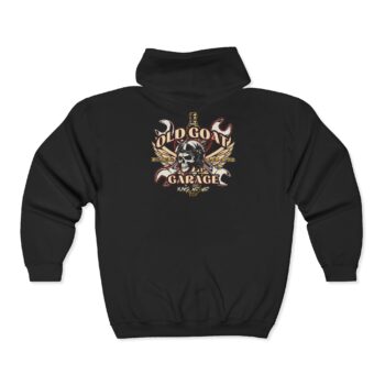 Old Goat Garage Cozy Zip-Up Hoodie for All Occasions, Perfect Gift for Friends, Relaxation, Casual Style, Festivals, Unisex Sweatshirt