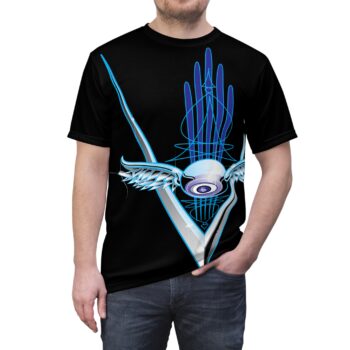 Chrome flying eyeball with pinstriping — Retro Lowrider Car Graphic Tee