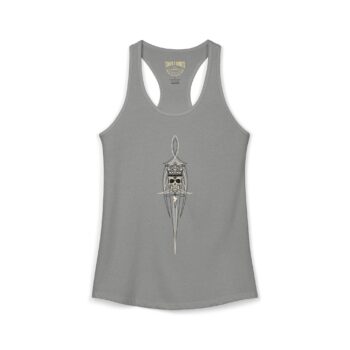Women's Sugar Skull Pinstriping Racerback Tank Top, Kustom Kulture Clothing, Hot Rod Fashion Apparel 