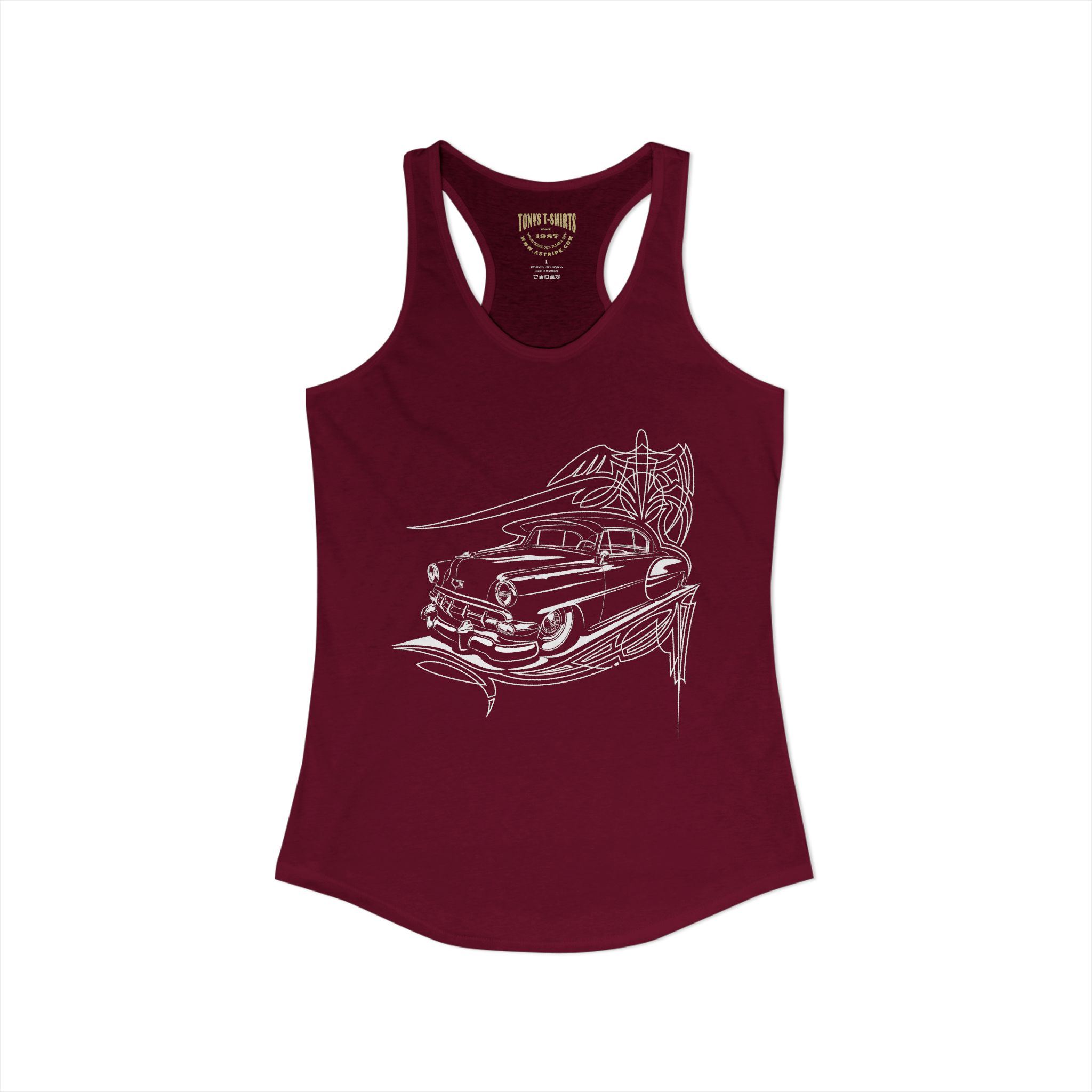 Lowrider Pinstripe Women's Racerback Tank - Chevy Lowrider
