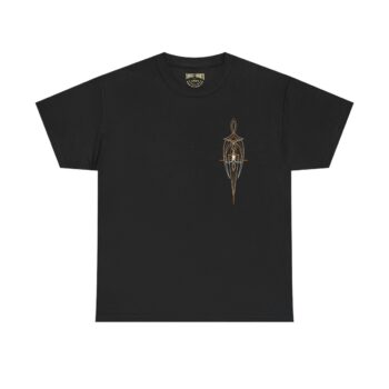 Cream and Orange pinstriping T shirt